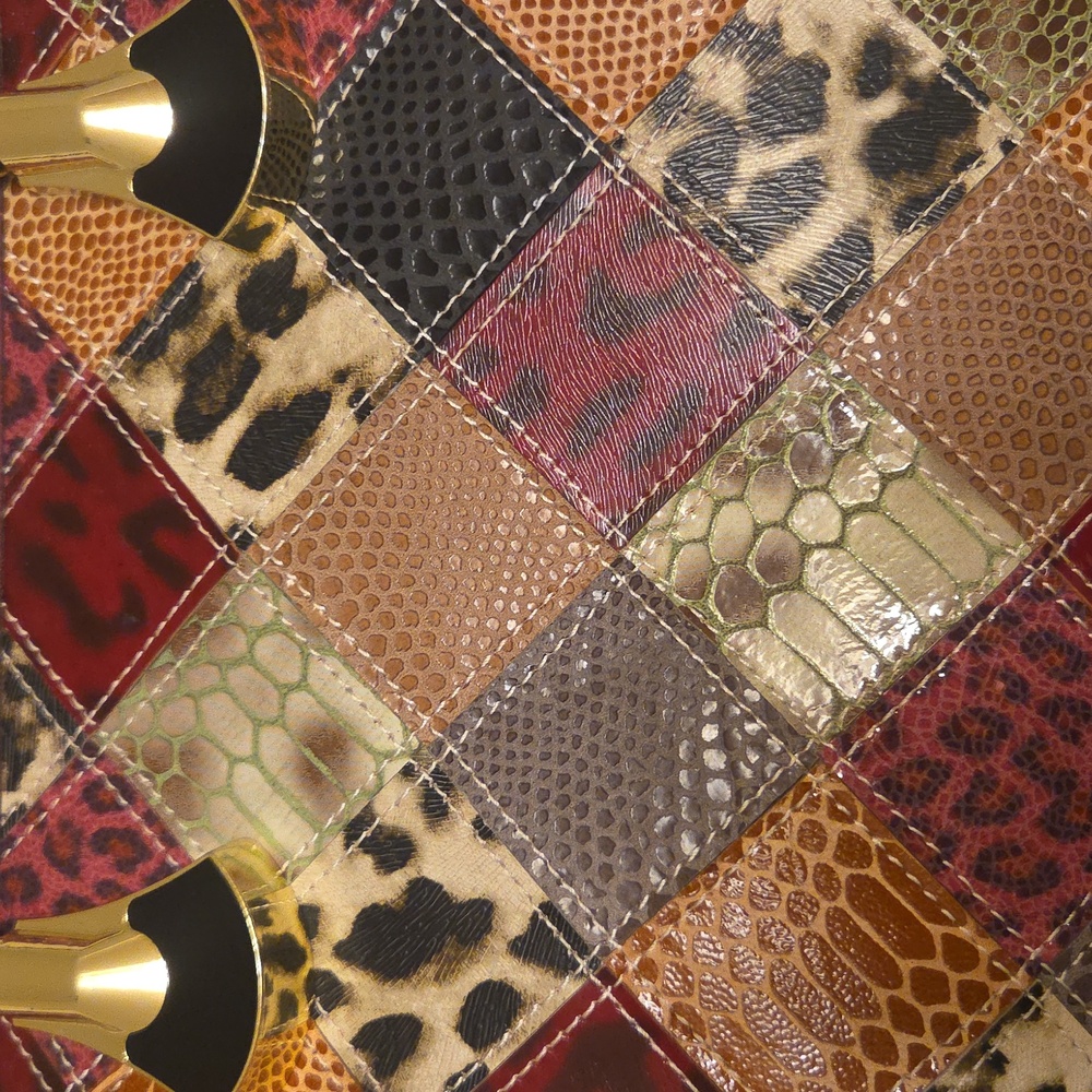 Stunning Multicolor Patchwork Leather Handbag, Eu… - image 2